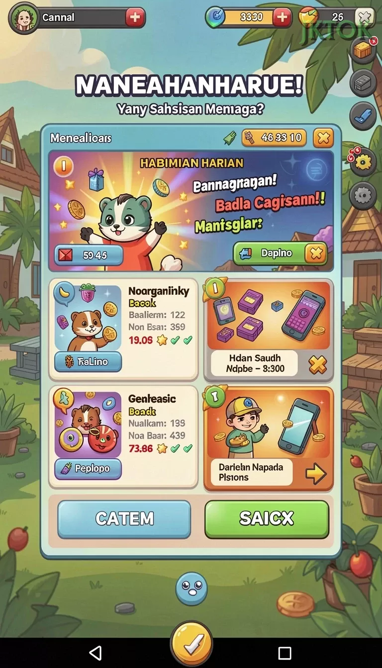 Cuplikan layar MUSANG78 — menu navigasi